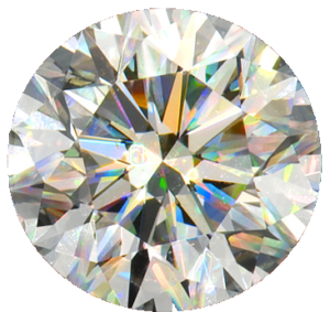 A diamond with many colors of light and dark.