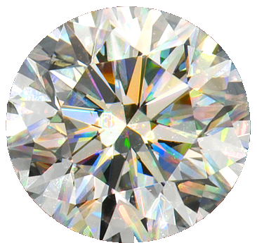 A diamond with many colors of light and dark.