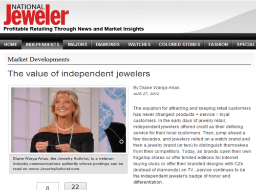 A picture of an article about jewelry.
